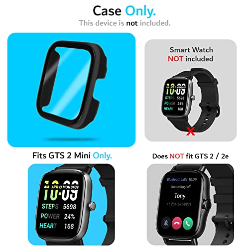 TUDIA Easy Snap On Tempered Glass Case Compatible with GTS 2 Mini, Full Coverage Shockproof Thin Bumper Hard PC Case with Screen Protector Bubble-Free Anti Fingerprint Clear Case Cover - Image 2