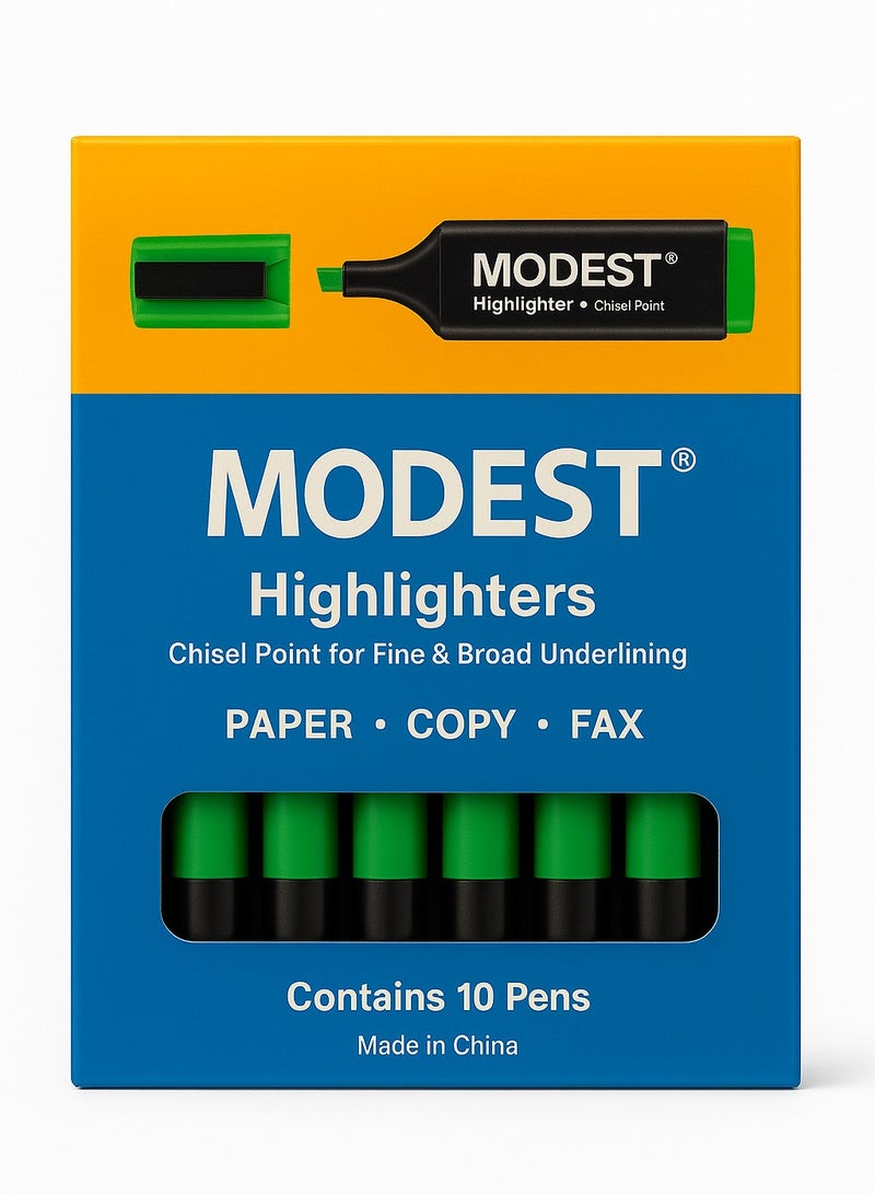 MODEST MODEST Highlighter Green 10-Piece Box - Image 1