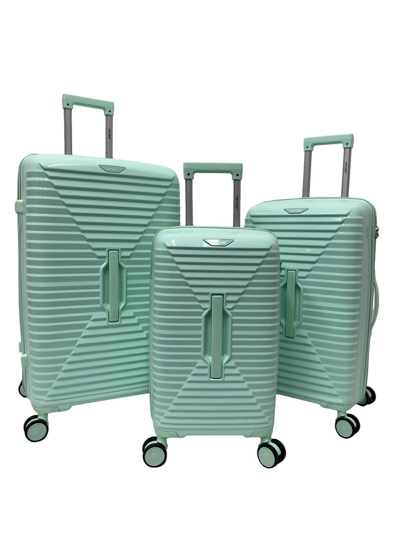 VIPTOUR Durable PP Luggage Set with Telescopic Handle, 4 Double Spinner Wheels & Secure Zipper Closure - Image 1