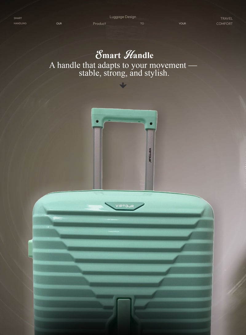 VIPTOUR Durable PP Luggage Set with Telescopic Handle, 4 Double Spinner Wheels & Secure Zipper Closure - Image 3