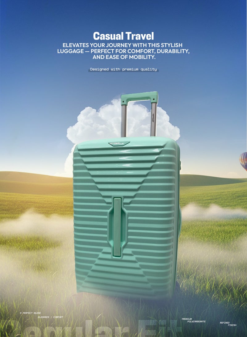 VIPTOUR Durable PP Luggage Set with Telescopic Handle, 4 Double Spinner Wheels & Secure Zipper Closure - Image 2