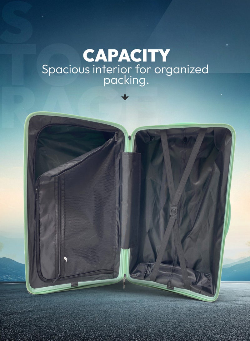 VIPTOUR Durable PP Luggage Set with Telescopic Handle, 4 Double Spinner Wheels & Secure Zipper Closure - Image 4