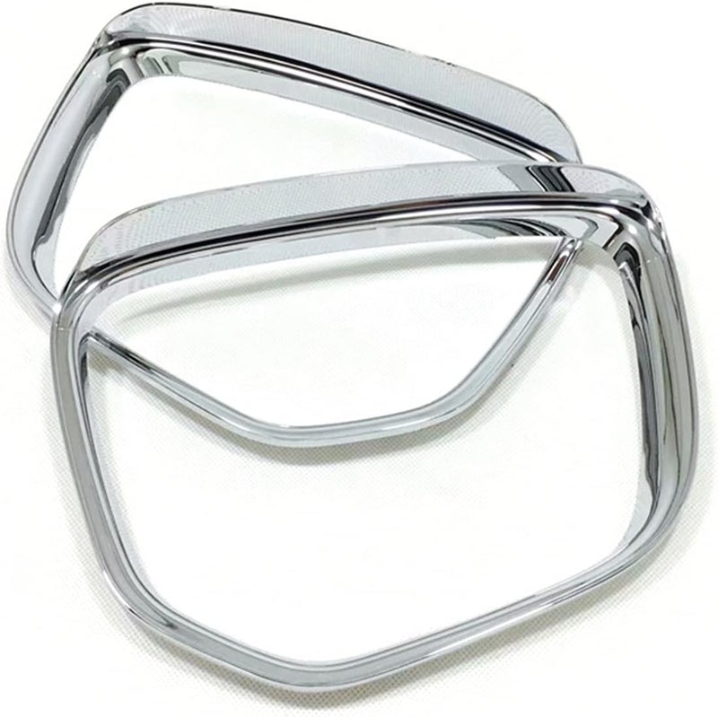 QASULER 2PCS ABS Chromed Car Rearview Mirror Eyebrow Shield Cover Trim - Image 2