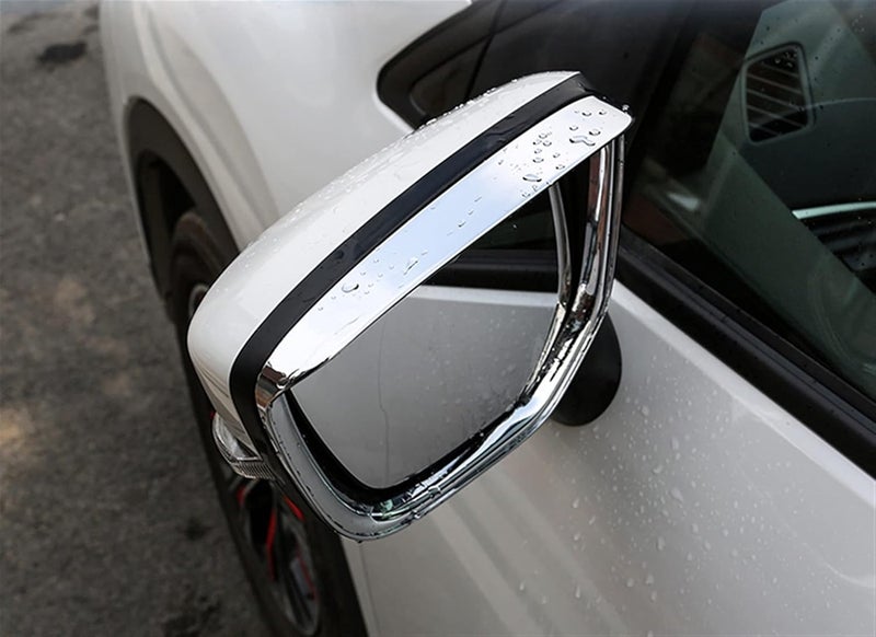 QASULER 2PCS ABS Chromed Car Rearview Mirror Eyebrow Shield Cover Trim - Image 4