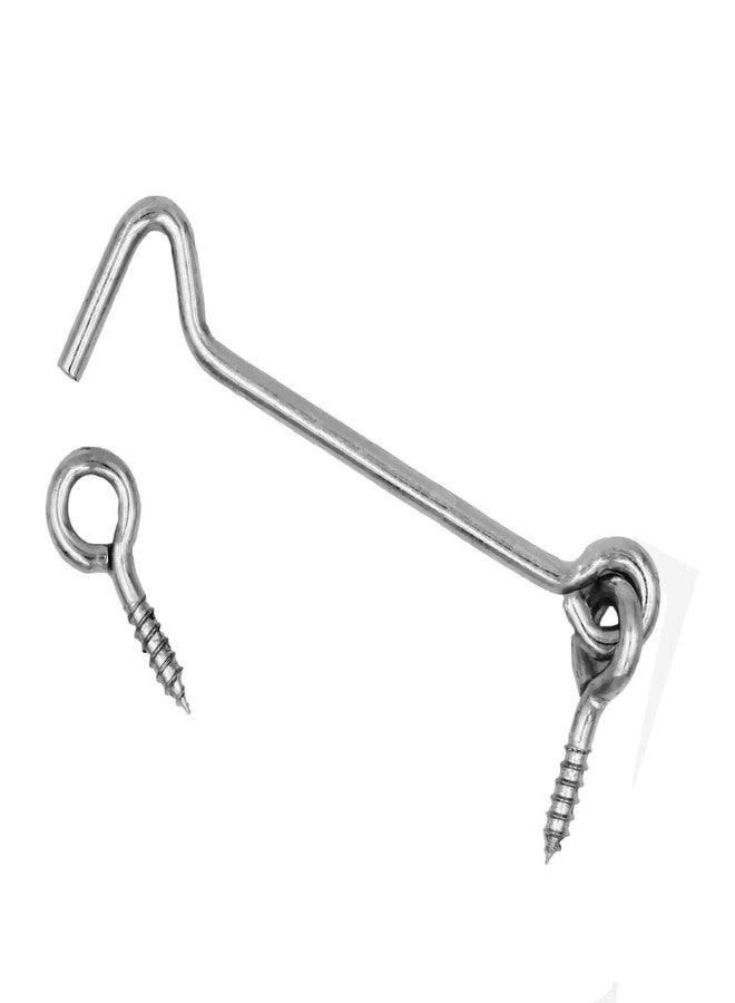 Wideskall خطاف وقفل بوابة سلكي مطلي بالزنك شديد التحمل من Wideskall مقاس 5 بوصات (عبوة من قطعتين) - Image 2