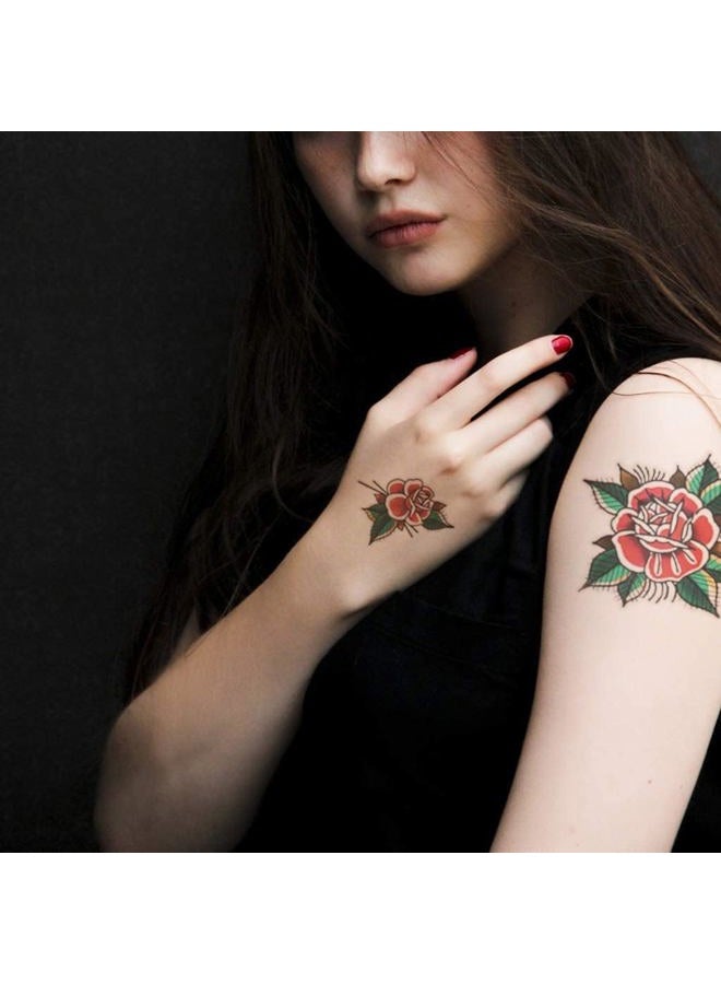 CARGEN Classic Temporary Tattoo Old School Stickers - Waterproof Vintage Flower, Rose, Swallows, Butterflies, and Swords Designs - Different Sizes for Arm - Image 3