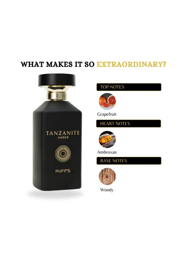 RIIFFS SPRAY TANZANITE AMBER  EAU DE PARFUM FOR MEN 100 ML