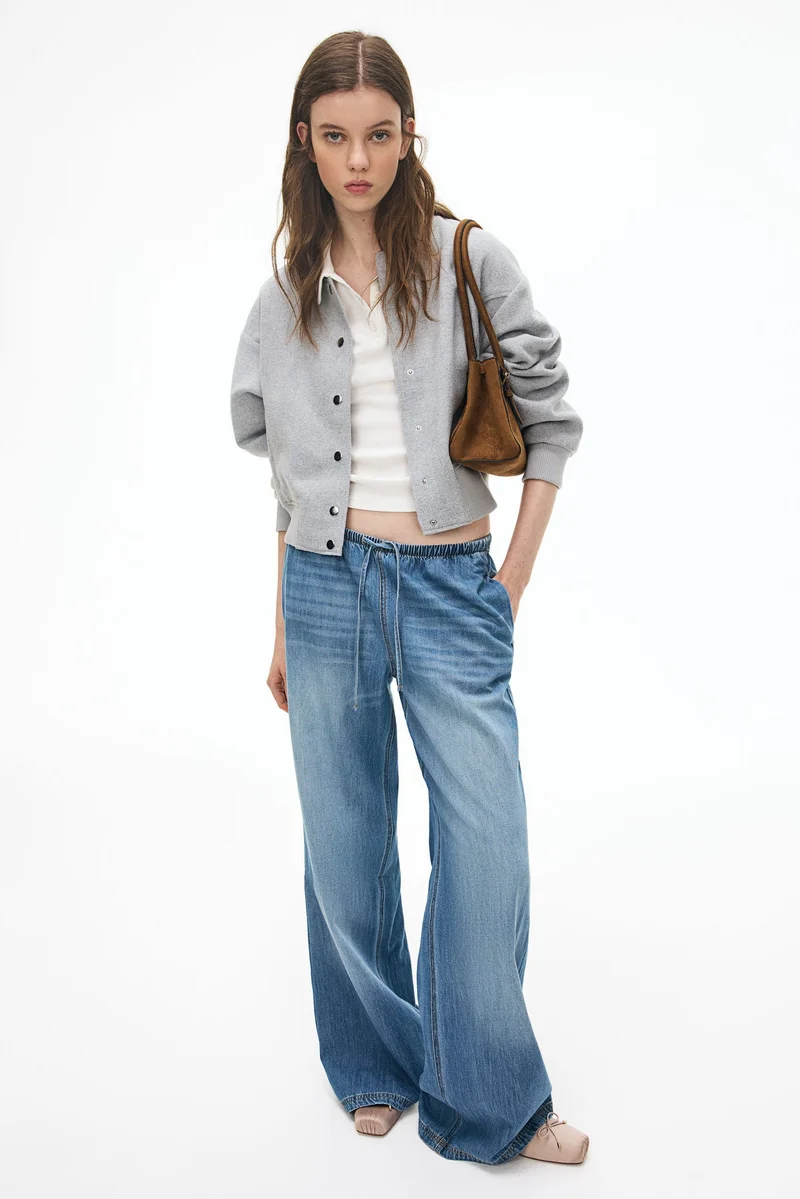 اتش اند ام Denim drawstring trousers