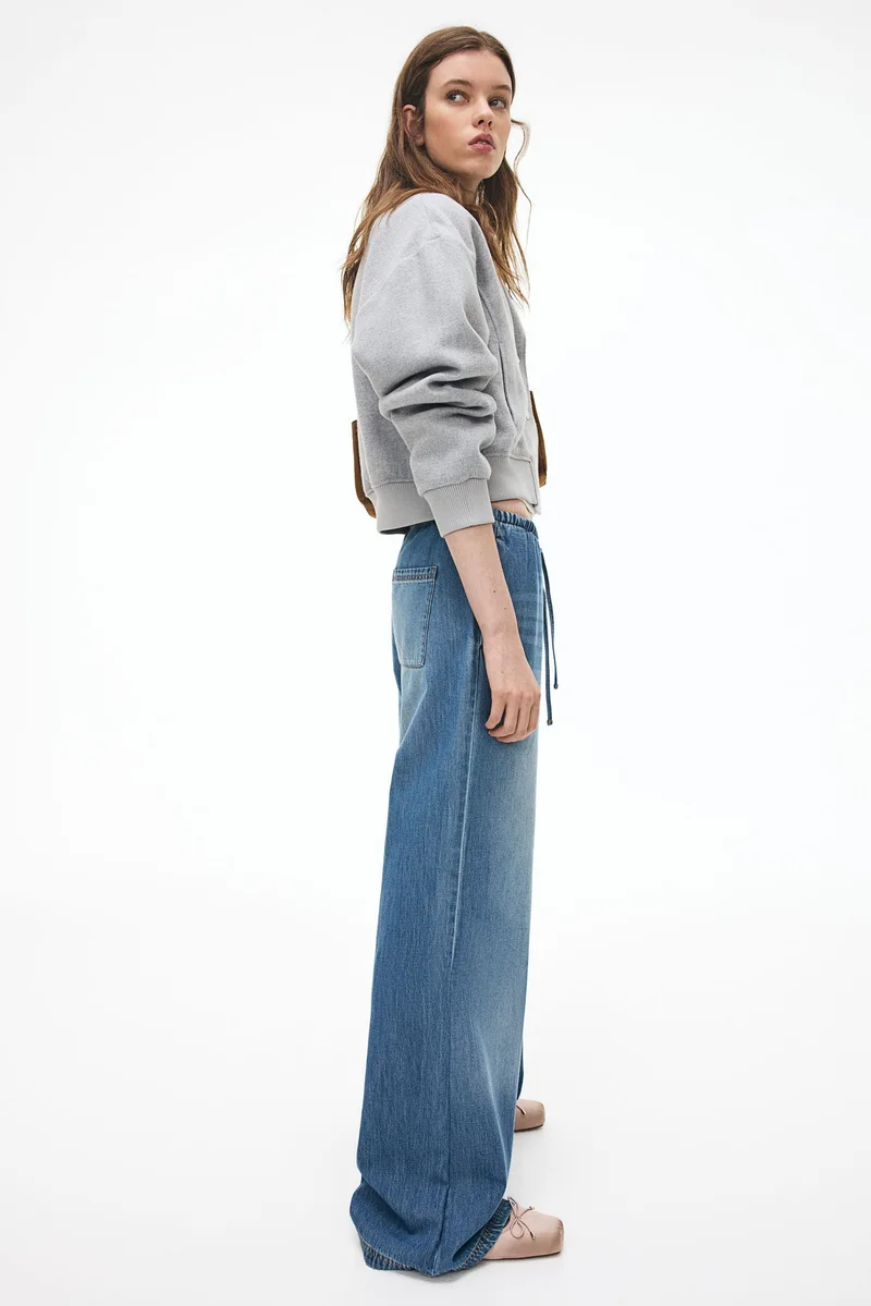 اتش اند ام Denim drawstring trousers