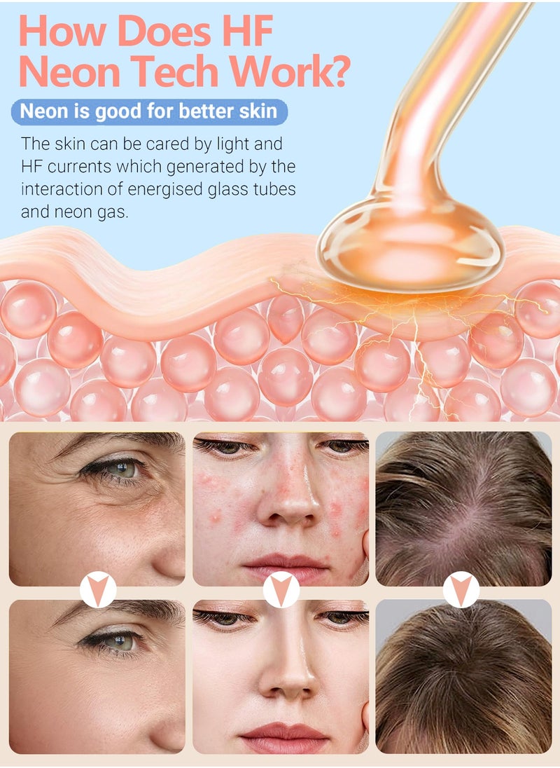 Kidoh High Frequency Facial Wand, Portable Device for Skincare Portable Skin Red Light Therapy Machine with 6 Neon & Argon Wands – Boost Your Skin – Anti-Aging – Wrinkle Reducing - Dark Circles – Clarifying – Hair & Scalp Stimulator – Clear Firm & Tighten  - Image 2