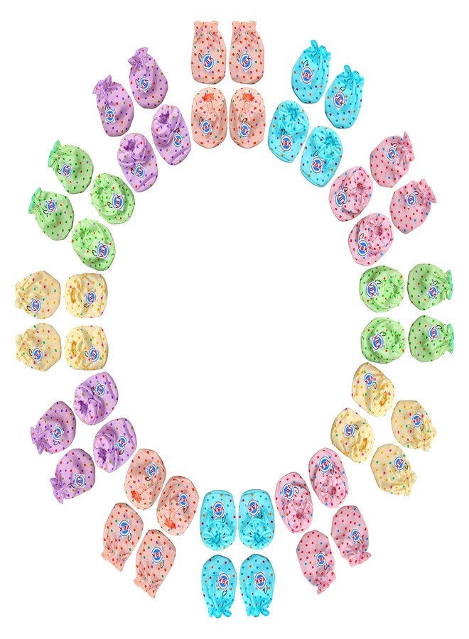 V.B.K® Baby Boy and Baby Girl Combo Pack Of Hand Mittens (Gloves) (12 Pairs) and Leg Booties (Socks) (12 Pairs), Pure Hosiery Soft Fabric, 0 to 6 Months - Image 1