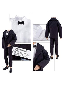 E-TING Eting Wedding Set Beautiful Gown White Bride Dress Clothes With Veil And Groom Business Suit Outfit For Boy Girl Dolls  - Image 4