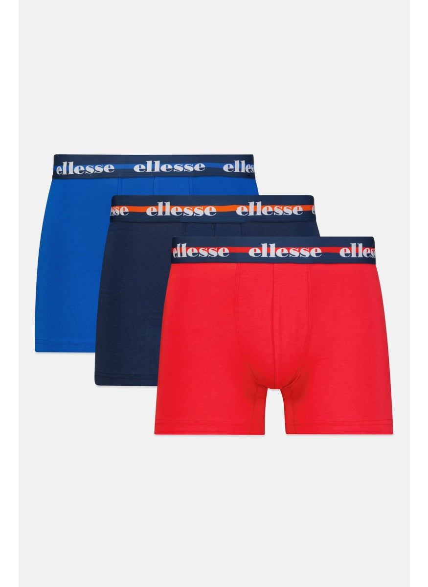 Ellesse Men 3 Pack Brand Logo Trunks, Multicolor  - Image 1