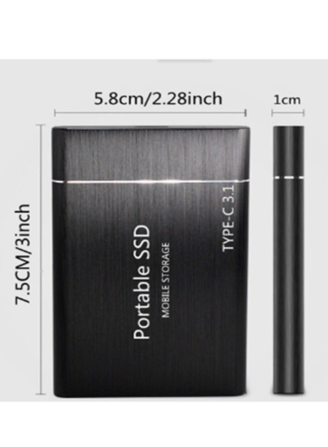 Type-C Mobile Solid State Drive Portable USB3.1 Interface SSD Shockproof Aluminum Alloy Solid State Drive for PC Laptop Mac Data Storage and Transfer and Android Phone, Computers and Tablets(2TB,Black)  - Image 3