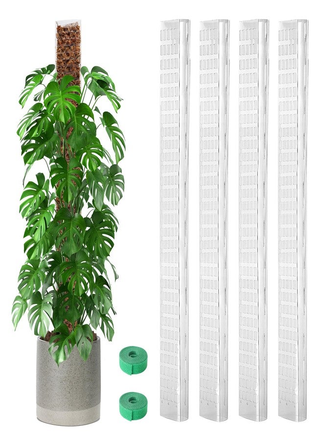 EOX 4 Pcs 36 Inch Plastic Moss Pole for Monstera, Large D Shaped Poles for Climbing Plants Work with Sphagnum Moss, 138 Inch Plant Stake Set of 2, Garden Ties - Image 1