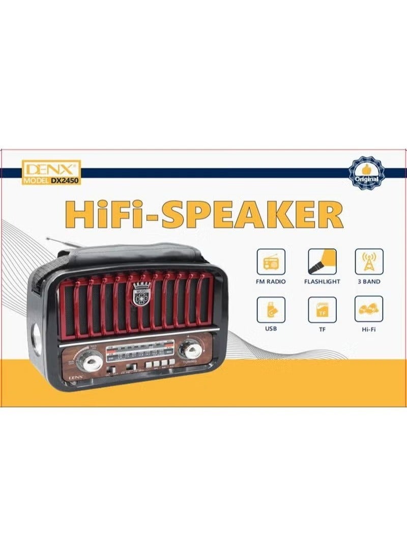 Denx HI-FI RADIO FM/AM/ 3 BAND RADIO USB/TF/BT PLAYER  - Image 4