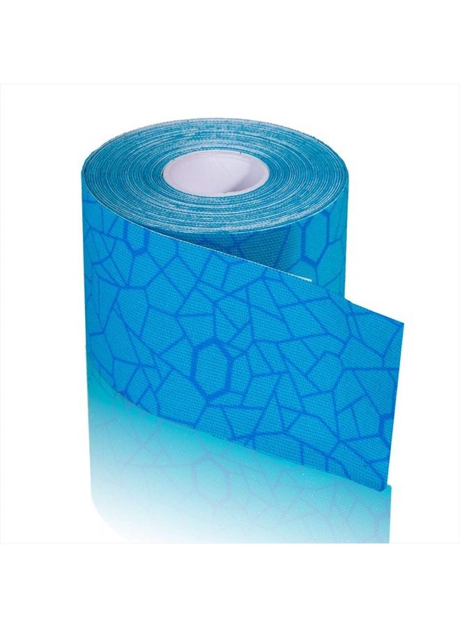 TheraBand Kinesiology Tape, Waterproof Physio Tape for Pain Relief, Muscle & Joint Support, Standard Roll with XactStretch Application Indicators, 2 Inch x 16.4 Foot Roll, Blue/Blue - Image 1