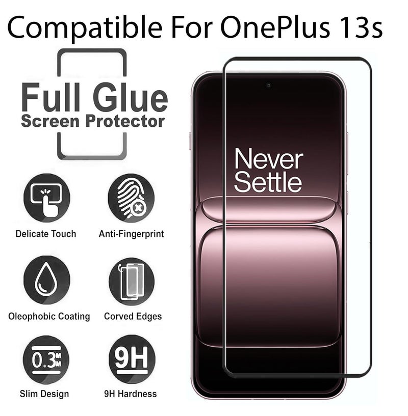 FabeKee Tempered Glass Screen Protector Compatible For OnePlus 13s Black Cellphone With Edge-To-Edge Protector Coverage And Easy Installation Kit - Image 2