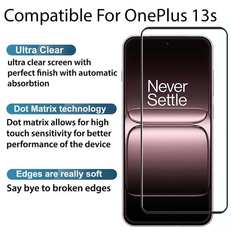 FabeKee Tempered Glass Screen Protector Compatible For OnePlus 13s Black Cellphone With Edge-To-Edge Protector Coverage And Easy Installation Kit - Image 4