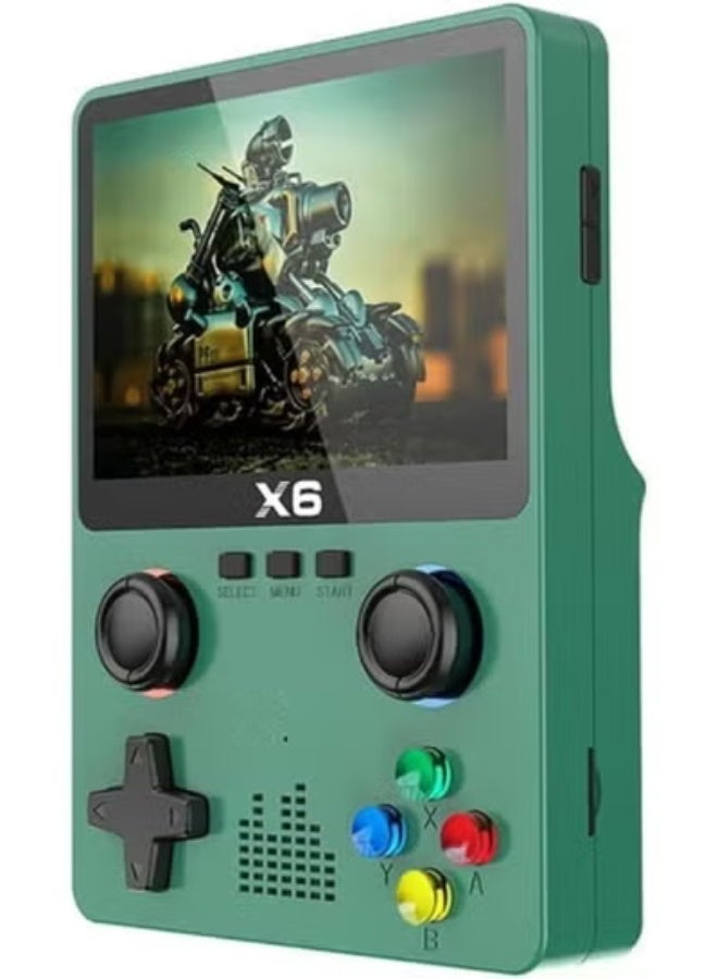 X6 Handheld Game Console, 3.5-inch IPS HD Display, 64GB Storage, Dual Joystick, Green - Image 1