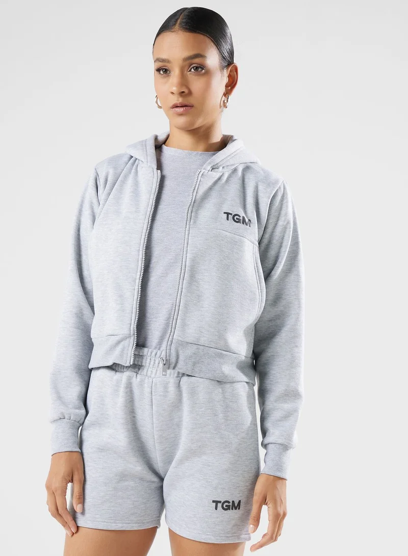 The Giving Movement Lounge Crop Zip Sweat Top