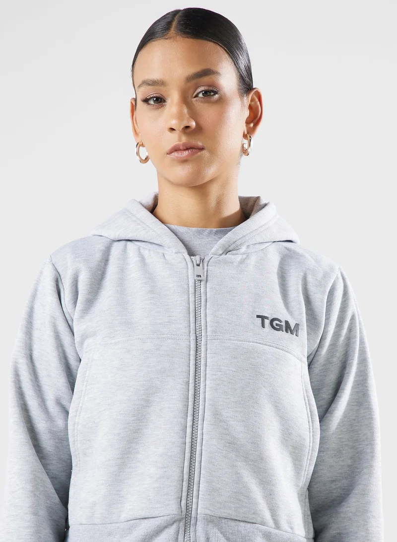 The Giving Movement Lounge Crop Zip Sweat Top