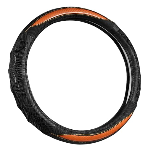 GIANT PANDA Steering Wheel Cover for Jeep Wrangler, Car Steering Wheel Cover for Jeep Grand Cherokee and Cherokee - Orange - Image 2