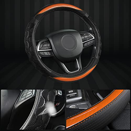 GIANT PANDA Steering Wheel Cover for Jeep Wrangler, Car Steering Wheel Cover for Jeep Grand Cherokee and Cherokee - Orange - Image 4