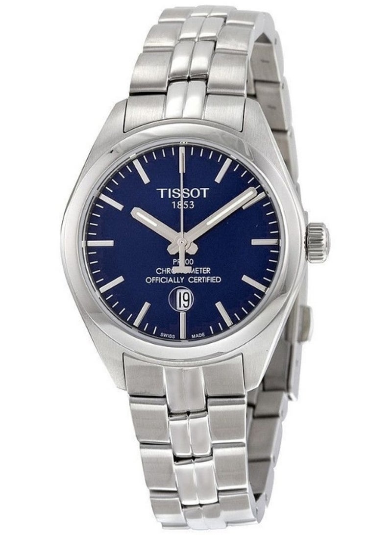 TISSOT PR 100 Blue Dial Stainless Steel Ladies Watch - Image 1