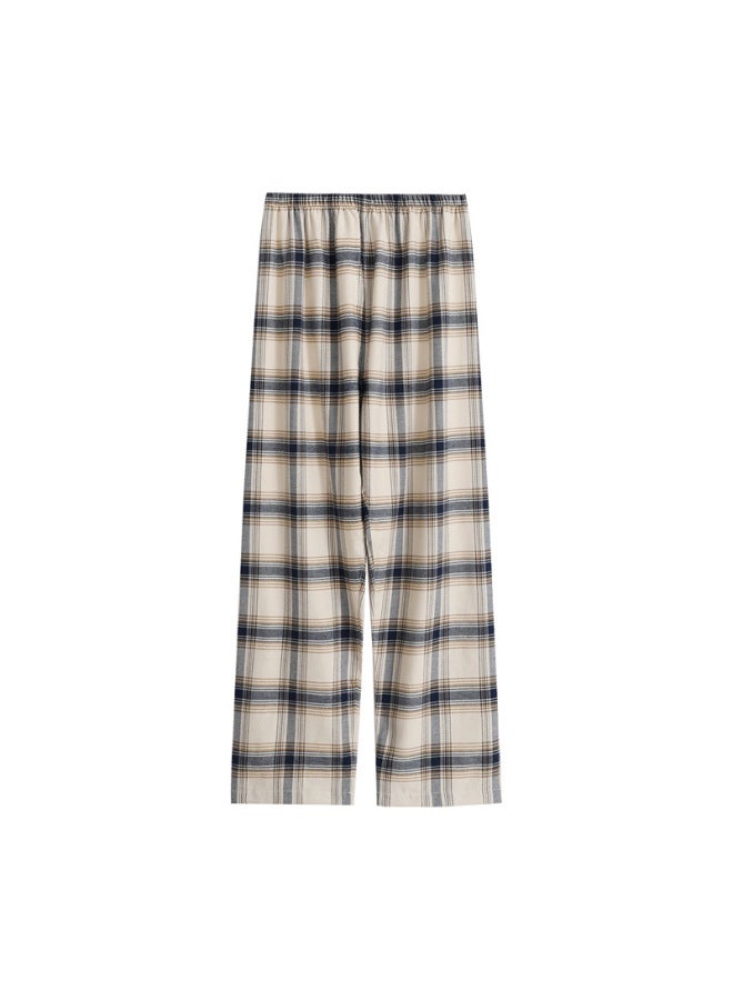Muji Style All-cotton Pajama Pants Flannel Brushed Cotton All-season Home Pants Loose Casual Uni Home Pants