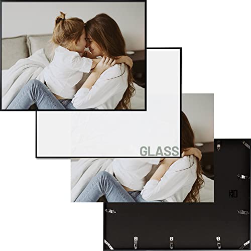 Frametory, 18x24 Aluminum Picture Frame, Real Glass Front, Display 18 x 24 Photo for Wall, 18 by 24 Poster Frame, Hook for Horizontal/Vertical Mount (Black 1 Pack) - Image 4
