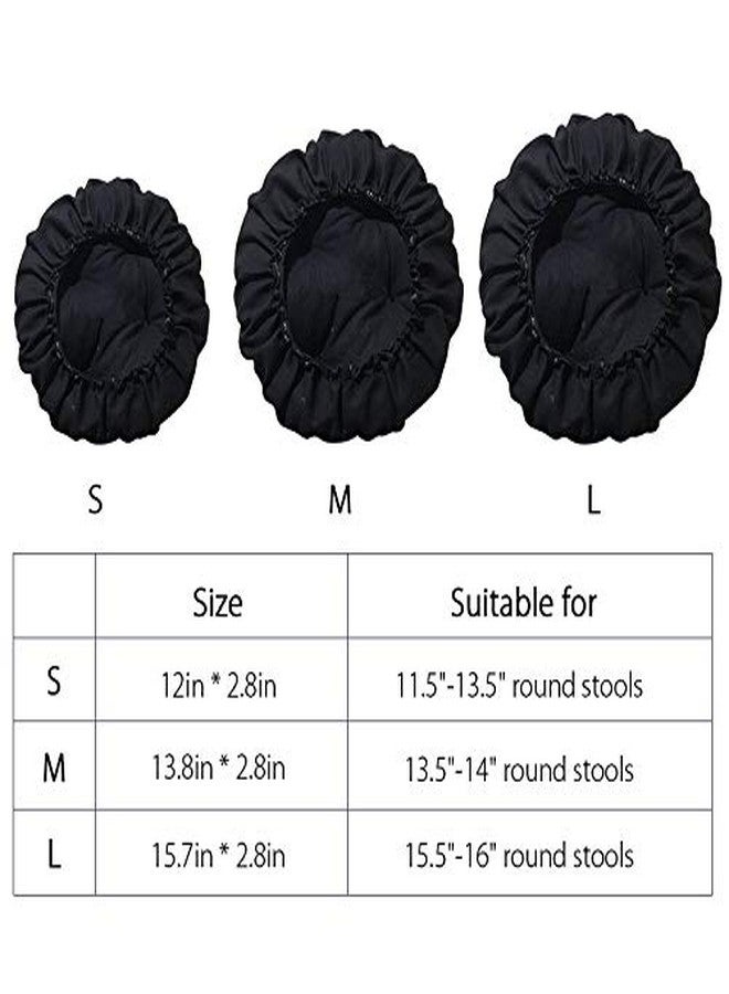 تينتون لايف غطاء وسادة مقعد بار دائري مبطن من تينتون لايف مقاس 16 بوصة مع قماش مطاطي، وسادة مقعد دائرية للكراسي الخشبية والمعدنية، لون أسود - Image 2