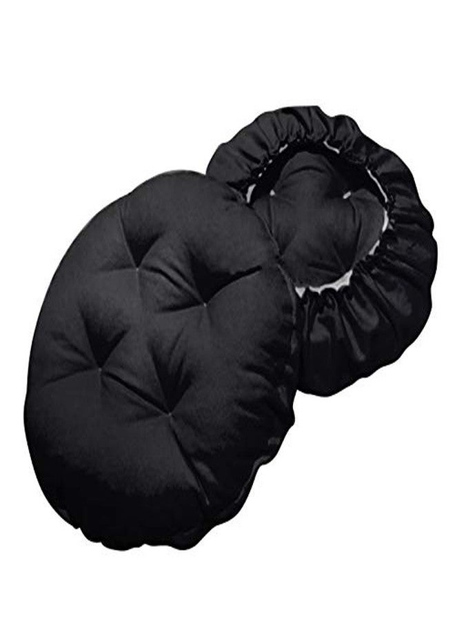 تينتون لايف غطاء وسادة مقعد بار دائري مبطن من تينتون لايف مقاس 16 بوصة مع قماش مطاطي، وسادة مقعد دائرية للكراسي الخشبية والمعدنية، لون أسود - Image 3