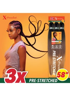 Xpression Prestretched Braiding Hair 3X Xpression 58Inch All Kanekalon Flame Retardant Synthetic Braid In Hair Extensions 3X Xpression 58 Inch (5 Pack 1B) - pzsku/ZE6B919ECADCC2BBA9253Z/45/_/1696665027/1c7d4cc7-db75-409b-b7eb-bdc61af4d25d