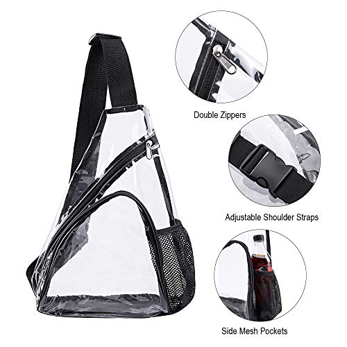 Clearworld Clear PVC Sling Bag - Stadium Approved Clear Shoulder Crossbody Backpack - Image 4