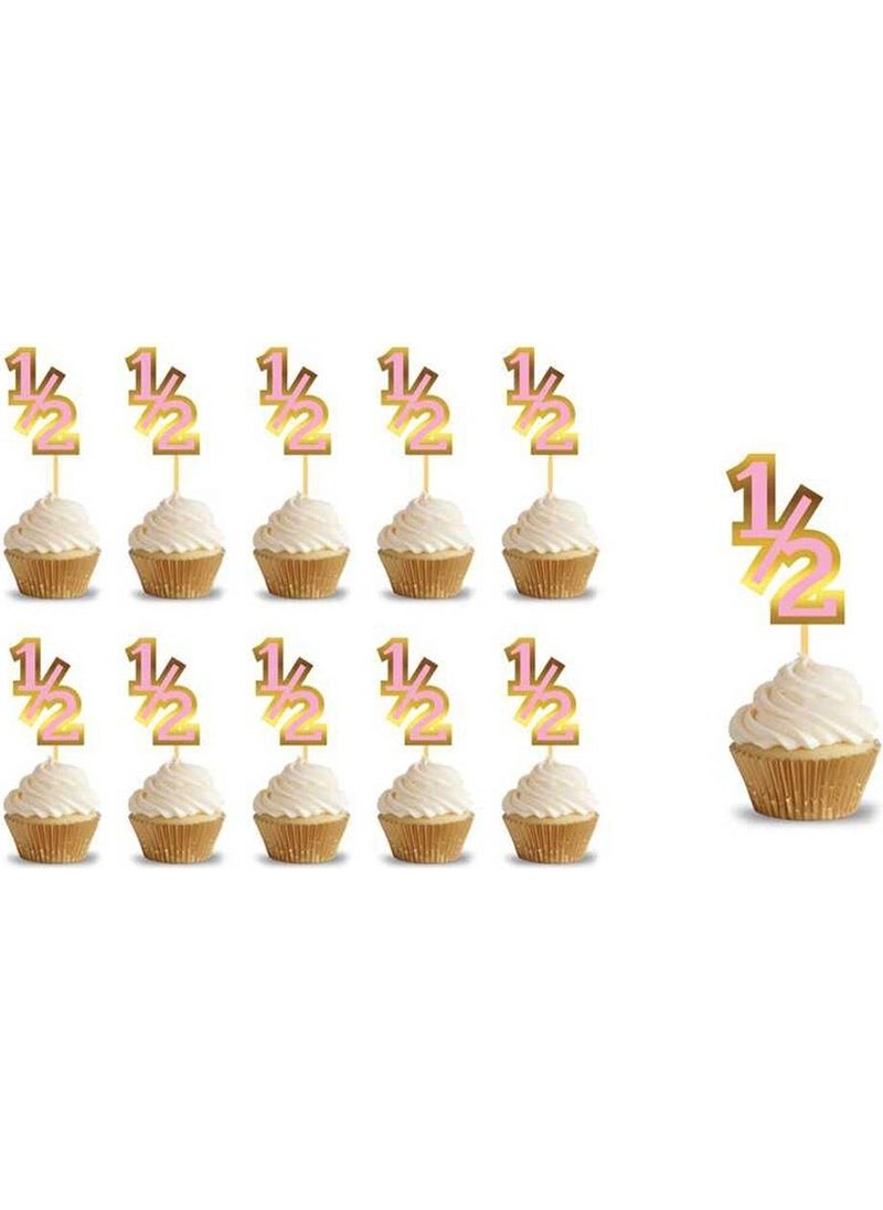 Le mabelle - Pink 1/2 Number Toothpick Cake Topper - Image 1
