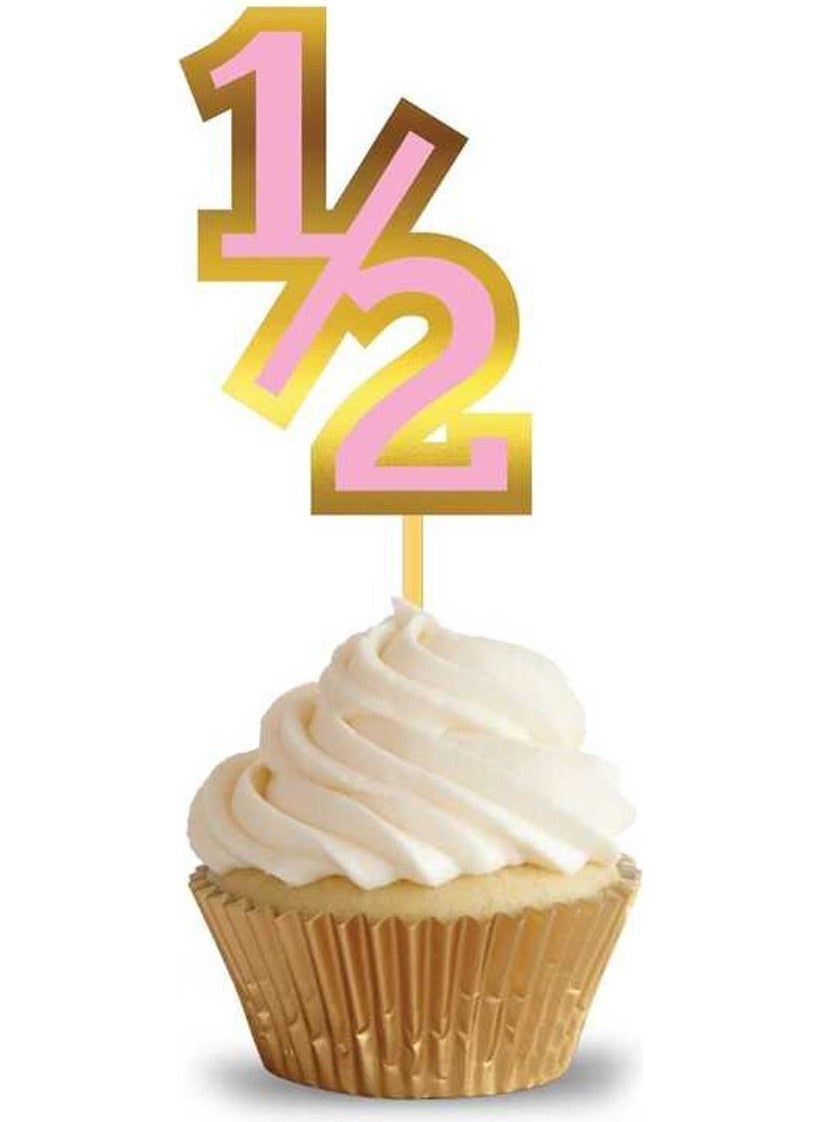 Le mabelle - Pink 1/2 Number Toothpick Cake Topper - Image 1