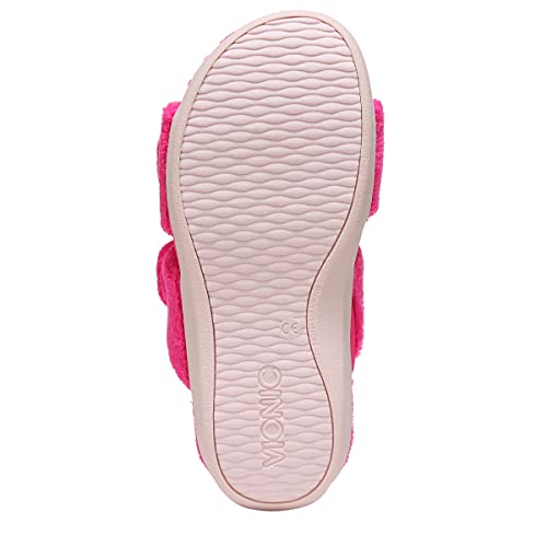 Vionic Women's Indulge Dessie Slipper - Ladies Comfortable Cozy Adjustable House Slippers with Concealed Orthotic Arch Support Pink Glo 10 Medium - Image 5