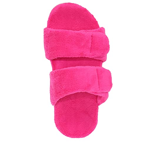 Vionic Women's Indulge Dessie Slipper - Ladies Comfortable Cozy Adjustable House Slippers with Concealed Orthotic Arch Support Pink Glo 10 Medium - Image 3
