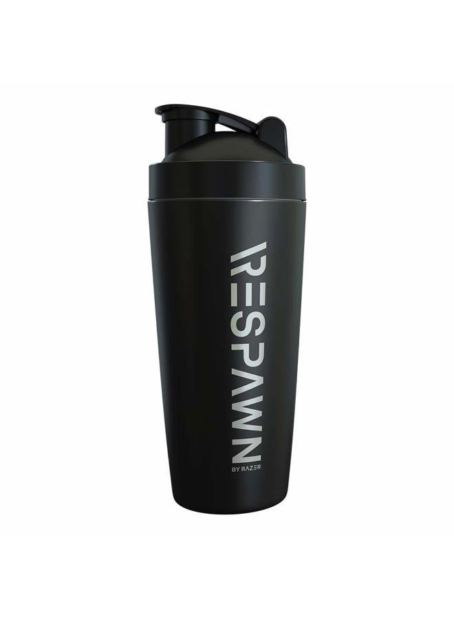 RESPAWN By Razer Stainless Steel Shaker - Black - Dual-Insulated Shaker Cup - Built-In Grate - Locking Cap - 20oz - Image 1