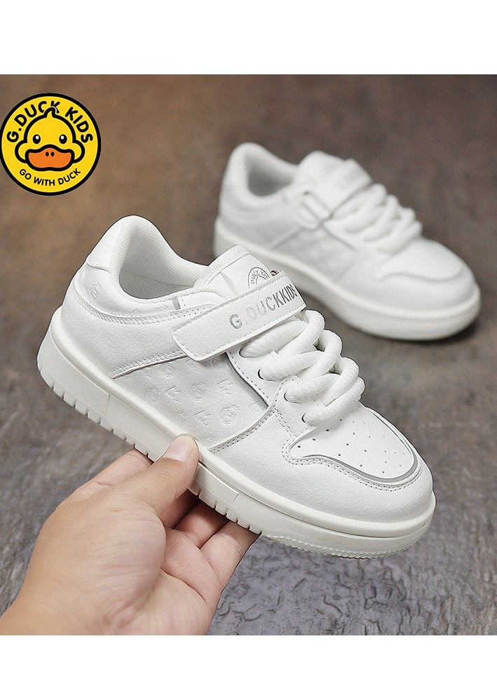 G.DUCK Children's Leather Waterproof Board Shoes, Casual Flat Shoes  - Image 1