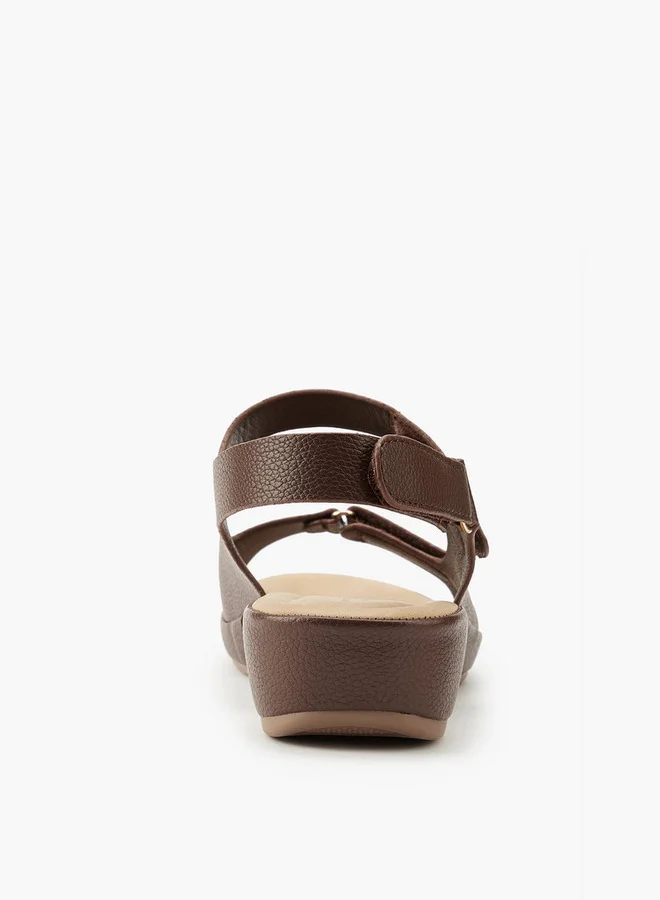 Flora Bella By Shoexpress Solid Sandals with Hook and Loop Closure