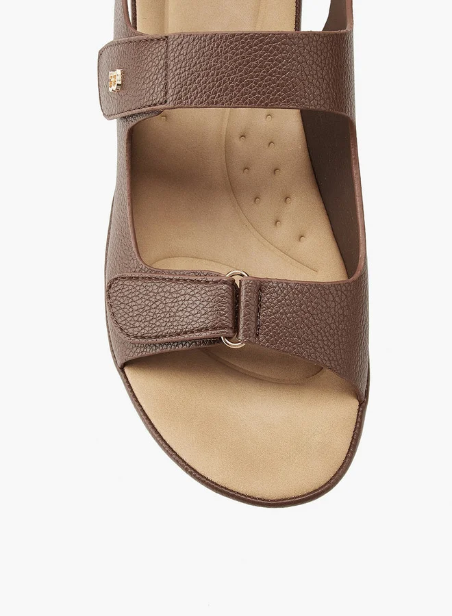 Flora Bella By Shoexpress Solid Sandals with Hook and Loop Closure