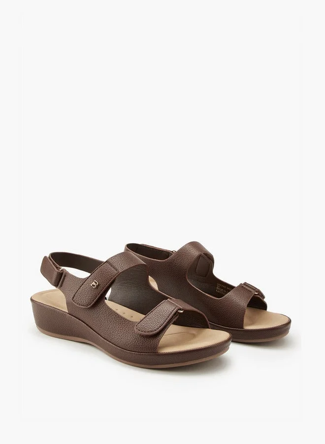 Flora Bella By Shoexpress Solid Sandals with Hook and Loop Closure