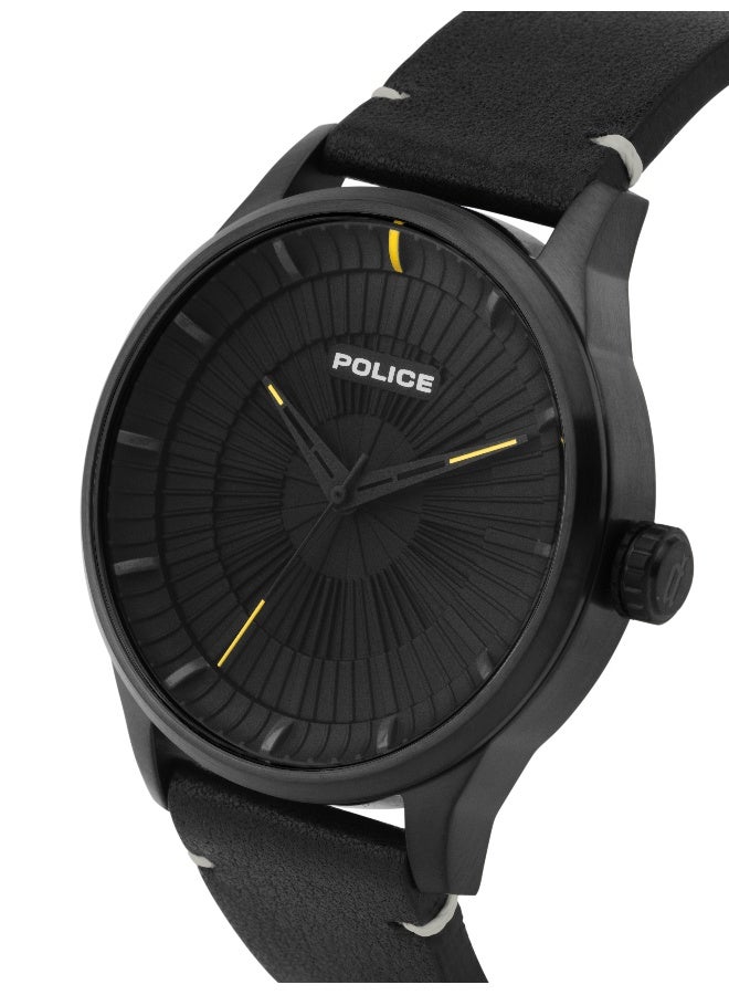 POLICE Men Jet Black Stainless Steel Bracelet Analog Watch for Men, 44mm - Image 2