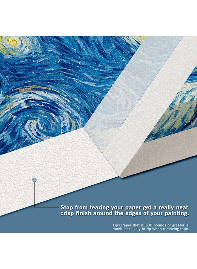 2 Pack White Artist Tape, Art Masking Artist Tape for Watercolor Painting Drafting Canvas Framing, Acid Free Low Tack Masking Tape 1 Inch Wide 40M  Long Total - Image 2