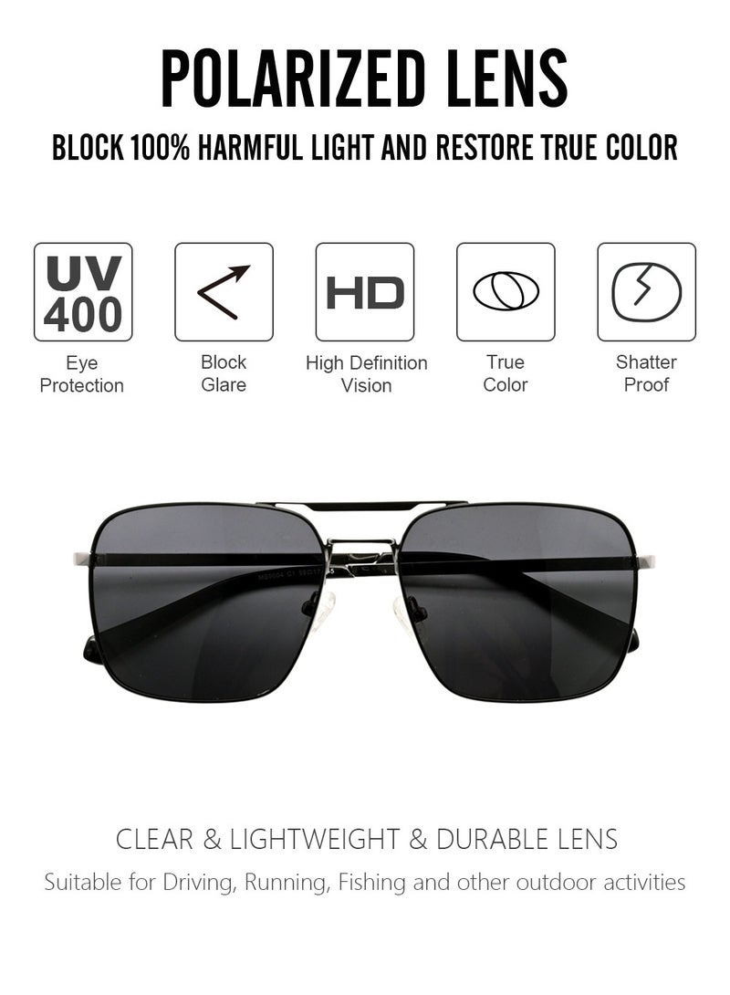 DLS Sunglasses for men and women - Aviator Metal Frame with Polarized lenses multipurpose use (MS9004-C1) - Image 2