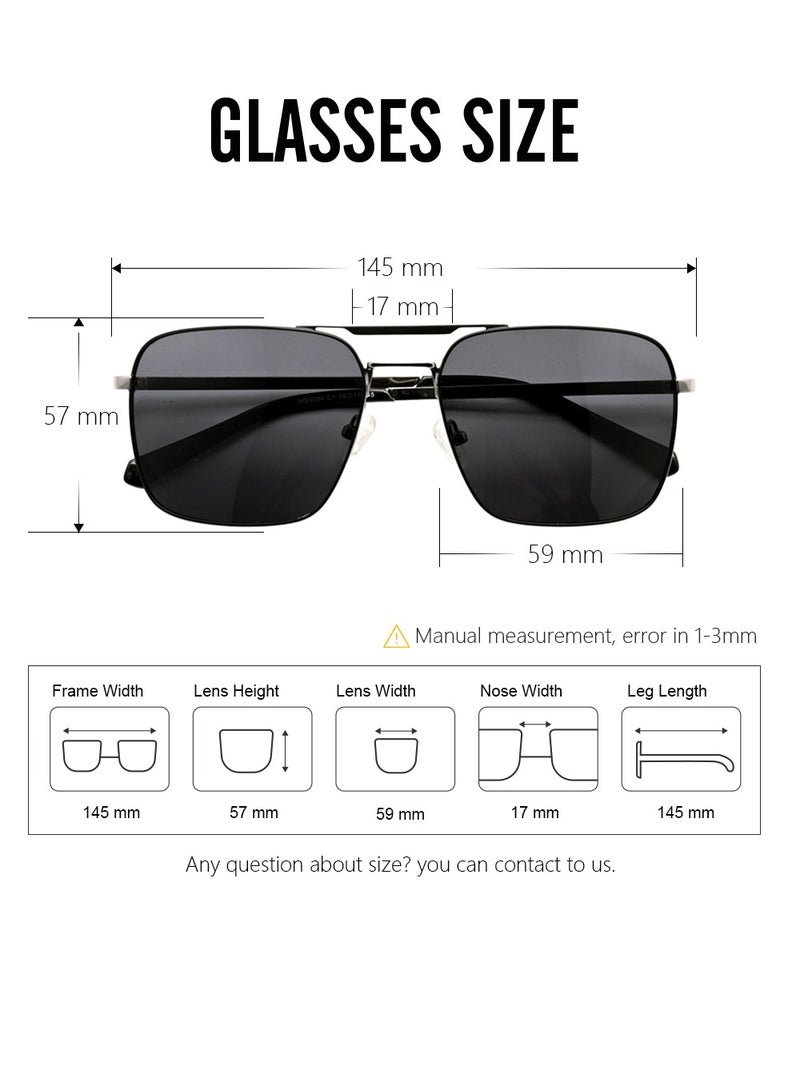 DLS Sunglasses for men and women - Aviator Metal Frame with Polarized lenses multipurpose use (MS9004-C1) - Image 3