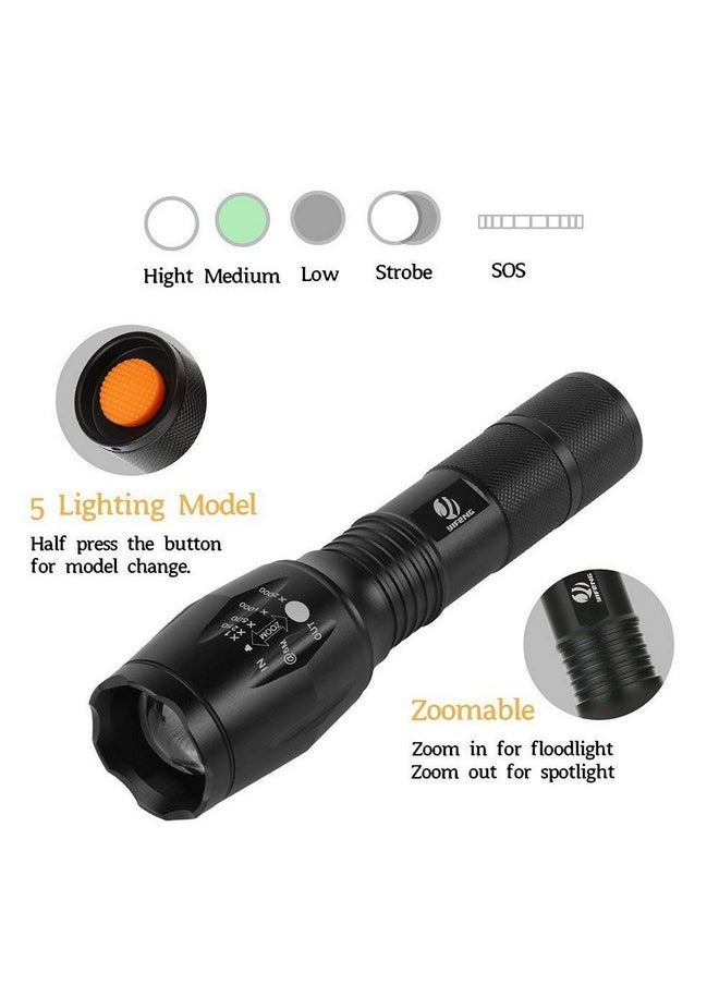 yIFeNG Dotcom Tactical Flashlight,Ultra Bright LED Flashlight with Adjustable Focus and 5 Light Modes for Camping Hiking Emergency (1 Pack)  - Image 3