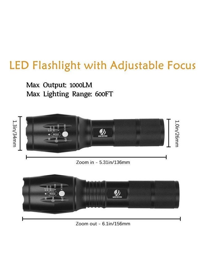 yIFeNG Dotcom Tactical Flashlight,Ultra Bright LED Flashlight with Adjustable Focus and 5 Light Modes for Camping Hiking Emergency (1 Pack)  - Image 2